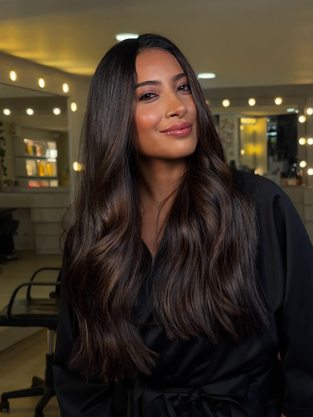 Balayage brunette en cabello largo